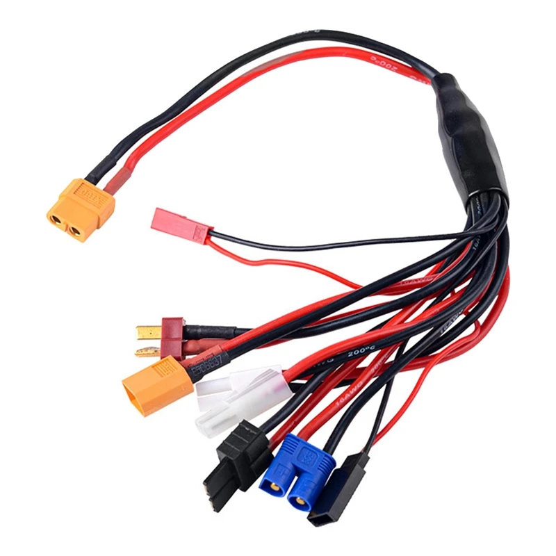 Retail Eight in One RC Lipo Battery Charger Splitter Cable Adapter Connector XT60 Plug to JST T Plug XT60 EC3 Futabas Tamiyas