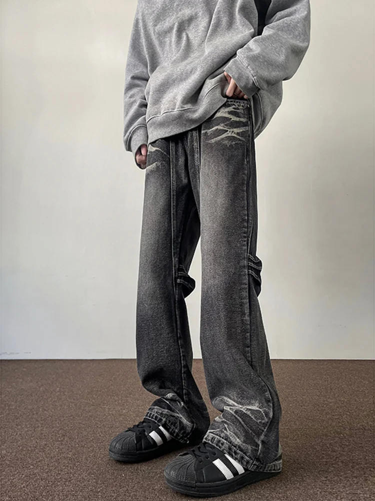 

Мужские повседневные джинсы Cleanfit Premium свободного кроя с прямыми штанинами в американском ретро-стиле, модные, для весны и осени, удобные джинсовые брюки