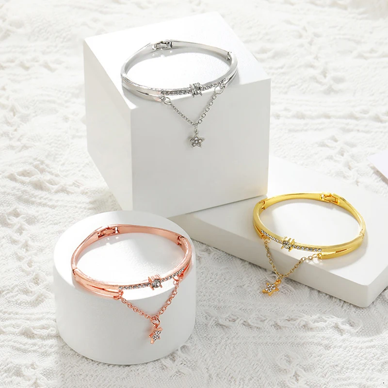 2025 جديد مجوهرات فاخرة أساور وأساور من الفولاذ المقاوم للصدأ أنثى القلب إلى الأبد الحب سوار Charm للنساء هدايا #2