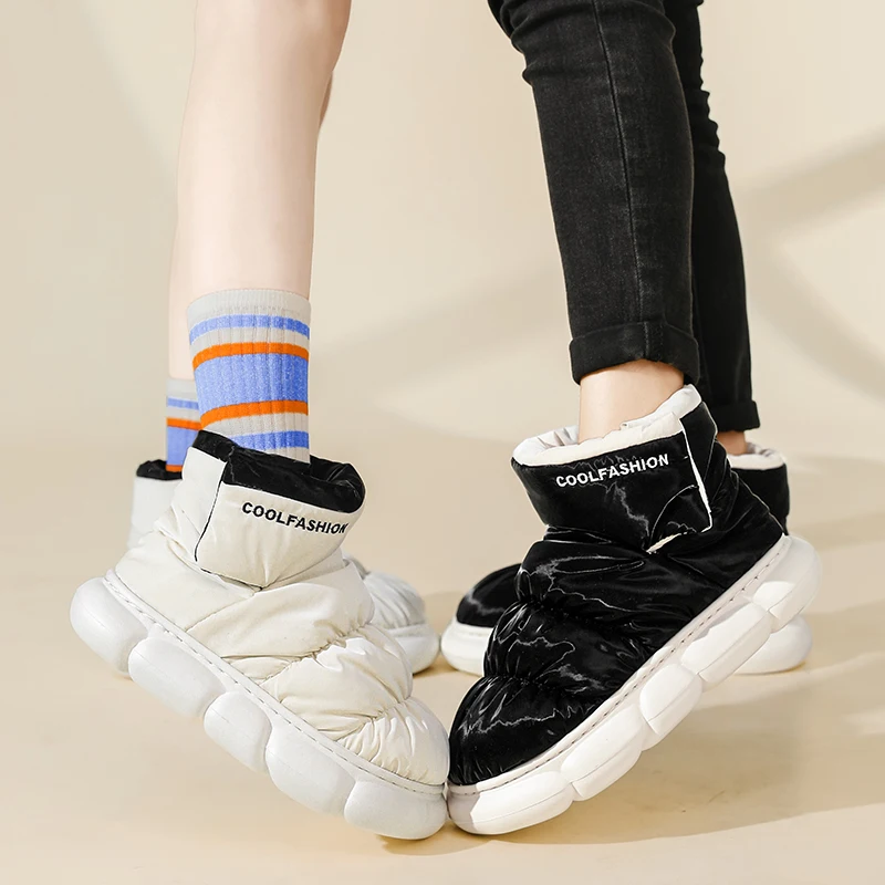 

Новые модные зимние мужские и женские теплые ботинки. Зимняя плюшевая хлопковая обувь. Зимние ботинки. Семейная хлопковая обувь.