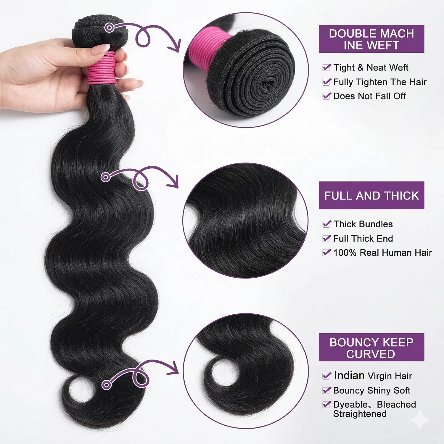 2 3 4 Pcs Body Wave Bundles 100% Human Hair Brazilian 16A Virgin Weave Raw Hair 30 32 Inch Double Weft Thick Human Hair Bundles Extensions For Women