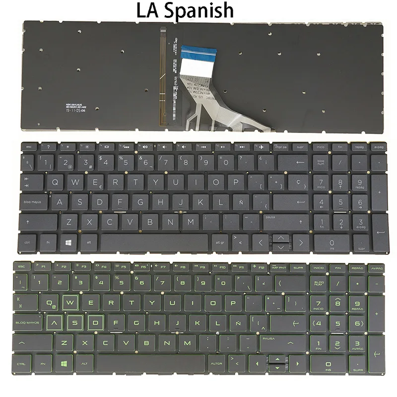 Backlit Keyboard for HP Pavilion Gaming 17-cd0000 17t-cd0000, 16-a0000 16- a0032ns a0033ns a0035ns a0036ns a0061la, LA Spanish