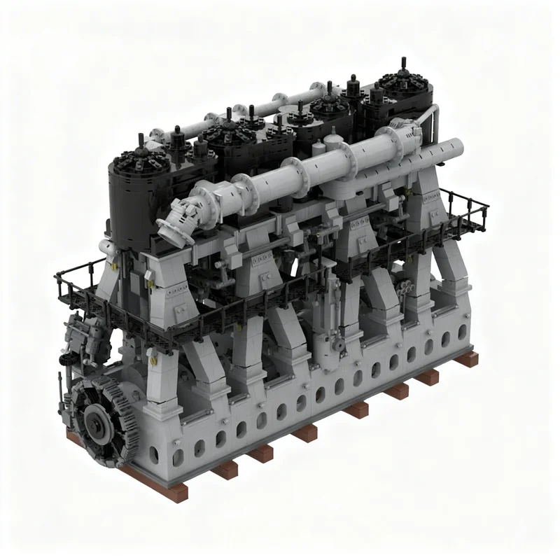 6584pcs MOC Technical RMS Titanic's Reciprocating Triple-Expansion Steam Engine Model Building Blocks Christmas Gift Toys 3D
