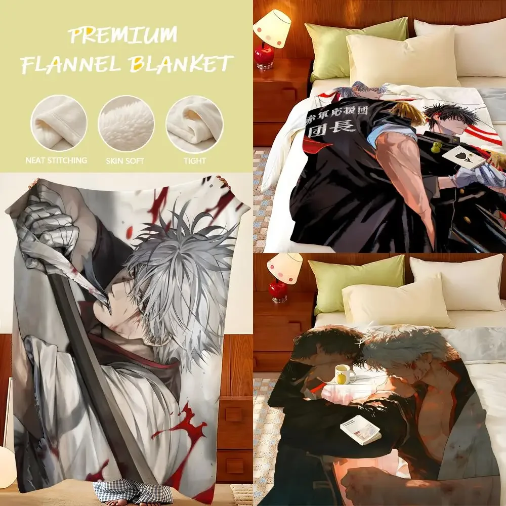 Anime Gg-Gintama-aa Throw Flannel Throw Blanket, Lightweight Cozy, Durable Washable cute Cool