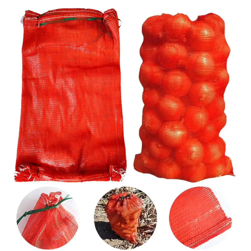 10Pcs Mesh Bag Strong Drawstring Reusable Mesh Onion Bags Breathable Vegetable Storage Net Bag for Home