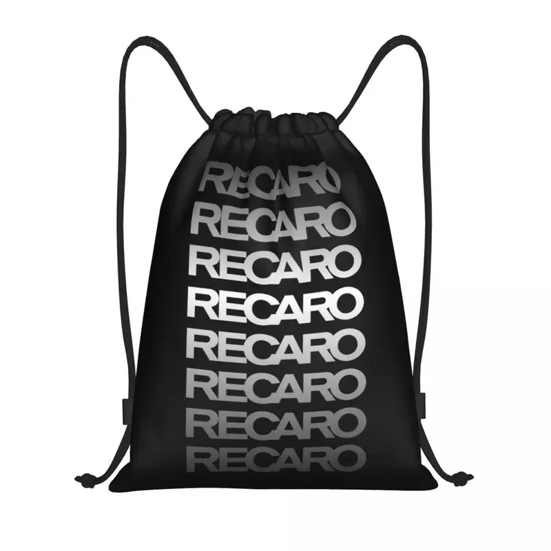 Custom Recaros logo drawstring bag men women lightweight sports gym storage backpack