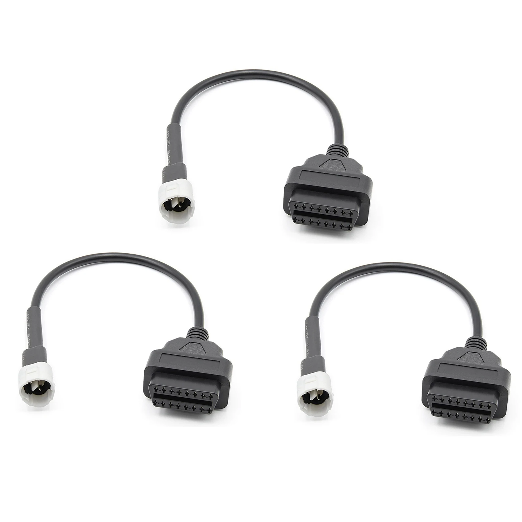 3X OBD Motorcycle Cable For 3 Pin Plug Cable Diagnostic Cable 3Pin To OBD2 16 Pin Adapter