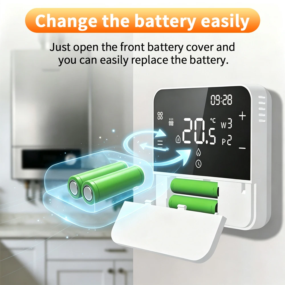 Programmable Digital Room Thermostat For Gas boiler Water Heating Battery-powered Boiler Thermostat Home Temperature controller