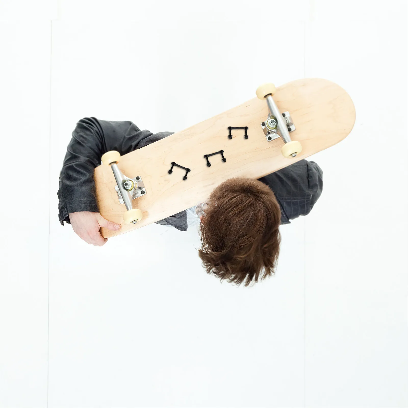 

6Pcs Black Skateboard Bridge Bolt Kit Carbon Steel Truck Mounting Hardware for Enhanced Stability Deck Hardware Longboard