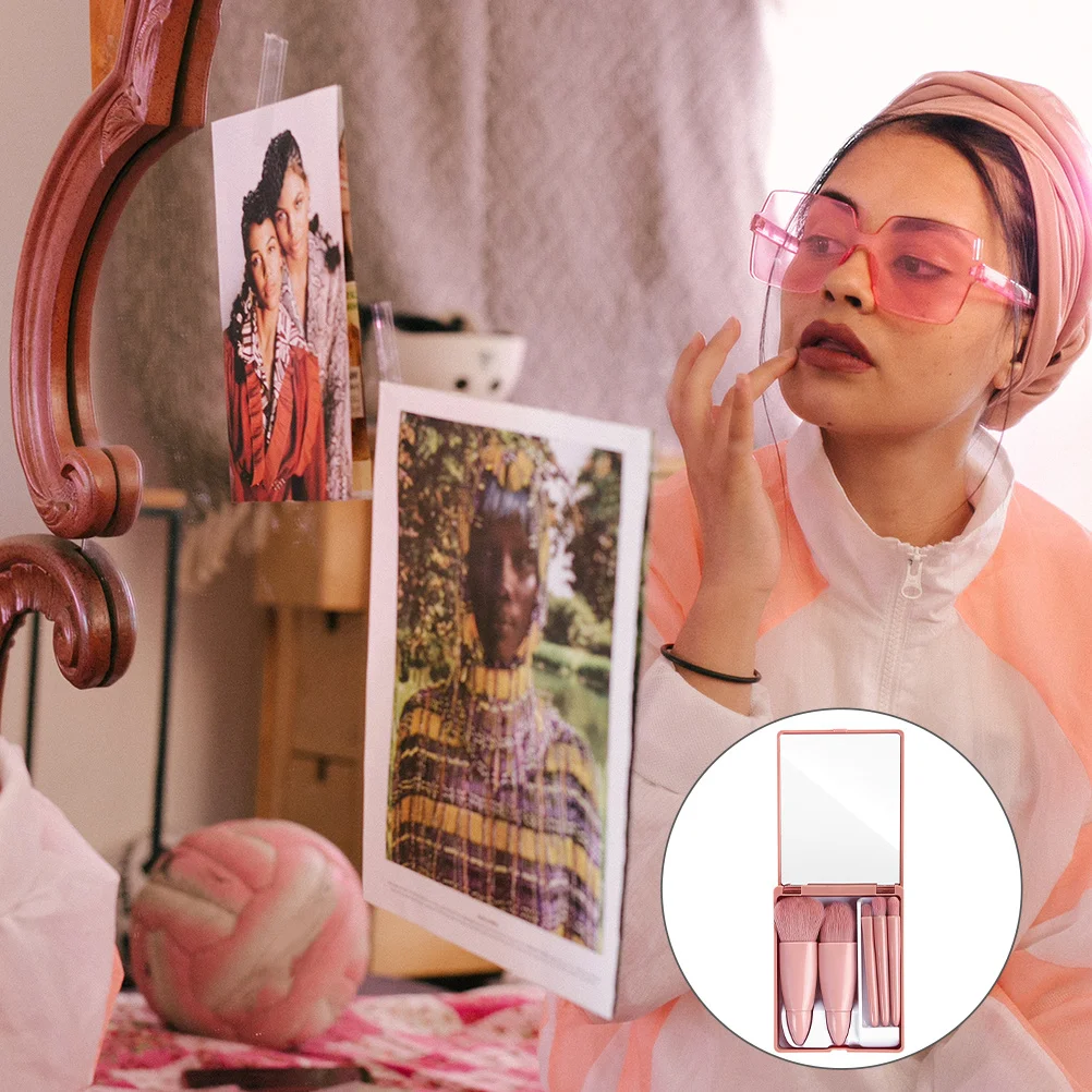 5-teiliges Mini-Make-up-Pinsel-Set, feine weiche Borsten, leichtes Design für den Reisegebrauch, Gesichtsrouge, Puder, Foundation, Concealer, Auge