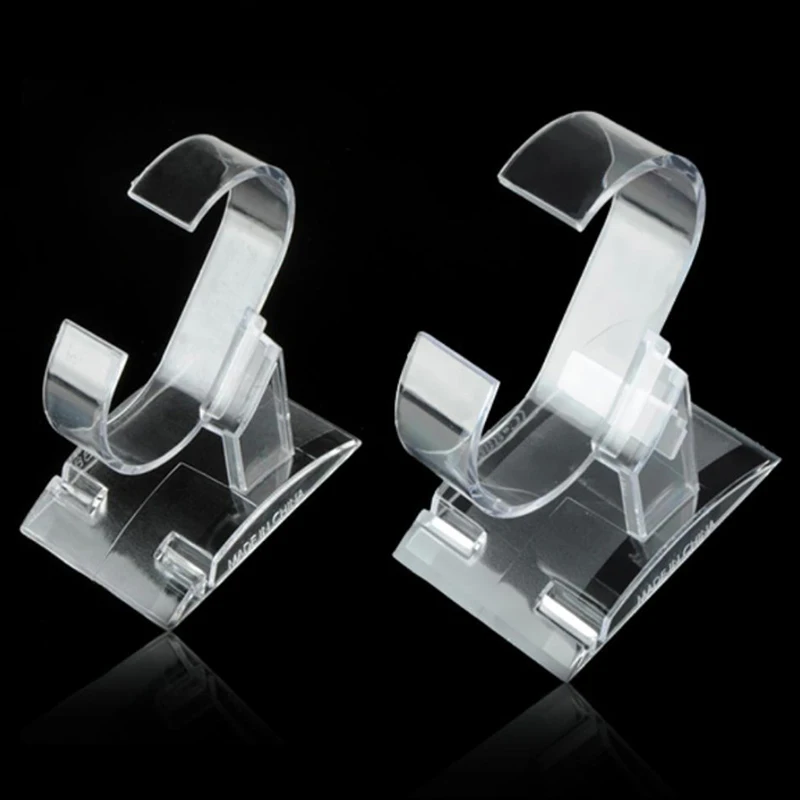 1Pcs Transparent C-shaped Watch Stents ABS Luxury Watch Bracelet Jewelry Bangle Display Stand Holder