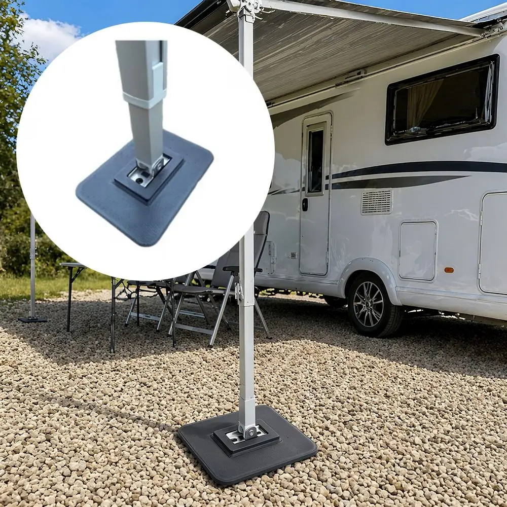 2 Pcs Heavy Duty RV Awning Support Footplates Leveling Ground Protector Motorhome Awning Feet Plates Anti-Sink for Omnistor