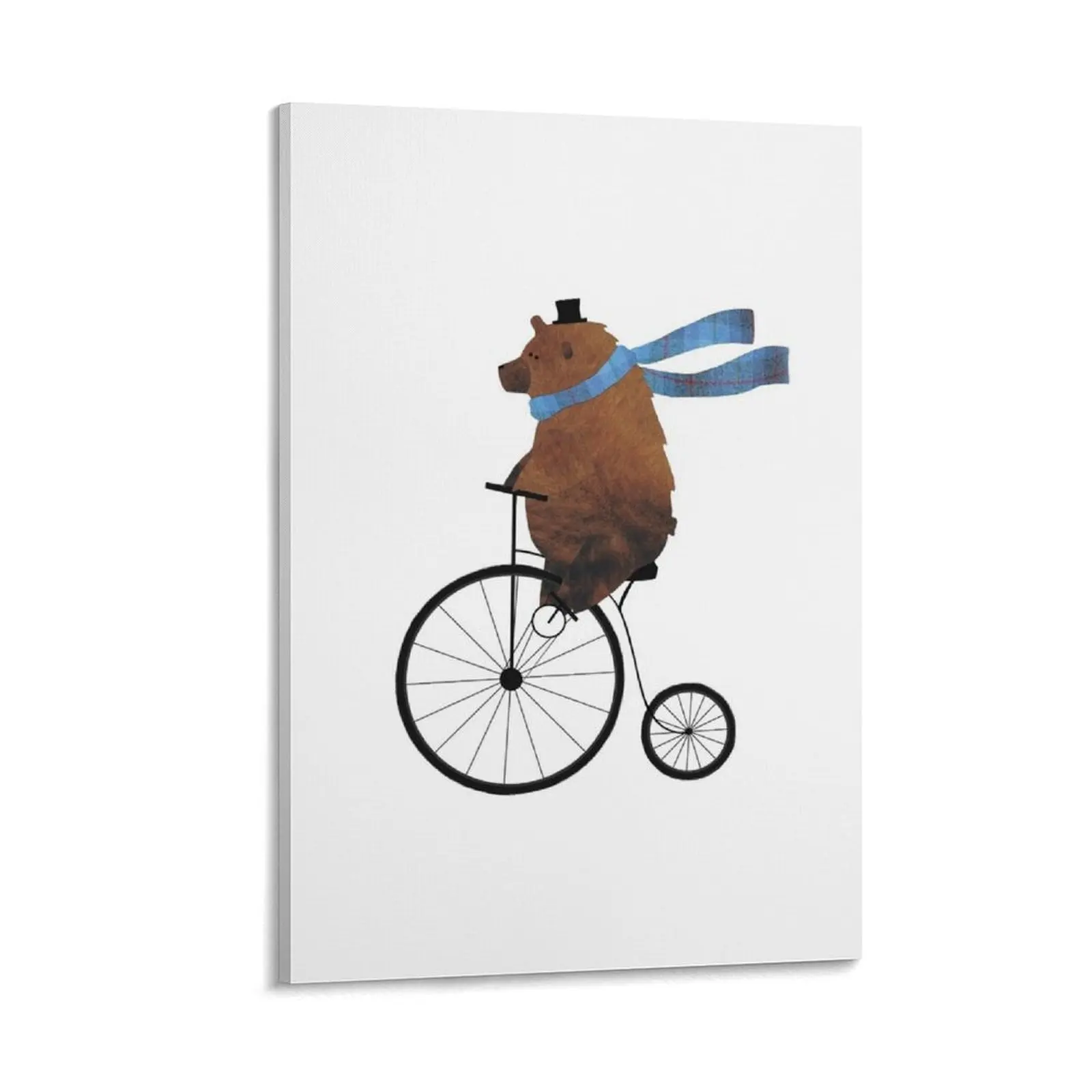 Cheltenham the Bear: Penny farthing fun Canvas Painting Decoration for bedroom stickers & posters Decoration