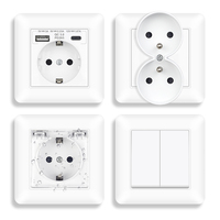 SRAN Eu sockets and Switches 220V 16A white flame retardant PC panel Wall plug eu Standard for home