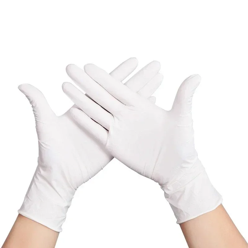 50/100PCS Disposable Gloves Nitrile Gloves for Kitchen/Working/Household/Garden/Cleaning/Dish Washing White Latex Rubber Gloves