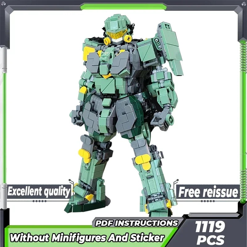 Modelo de arma militar, ladrillos de construcción Moc, tecnología Mech verde tipo 2, bloques modulares, regalos, juguetes de Navidad, conjuntos DIY de montaje