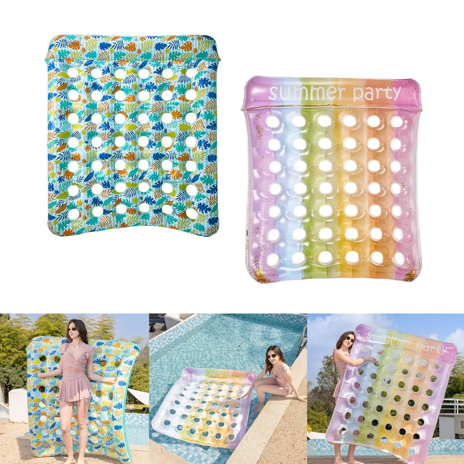 

Inflatable Pool Float Mat Inflatable Beach Float for Party Travel Outdoor