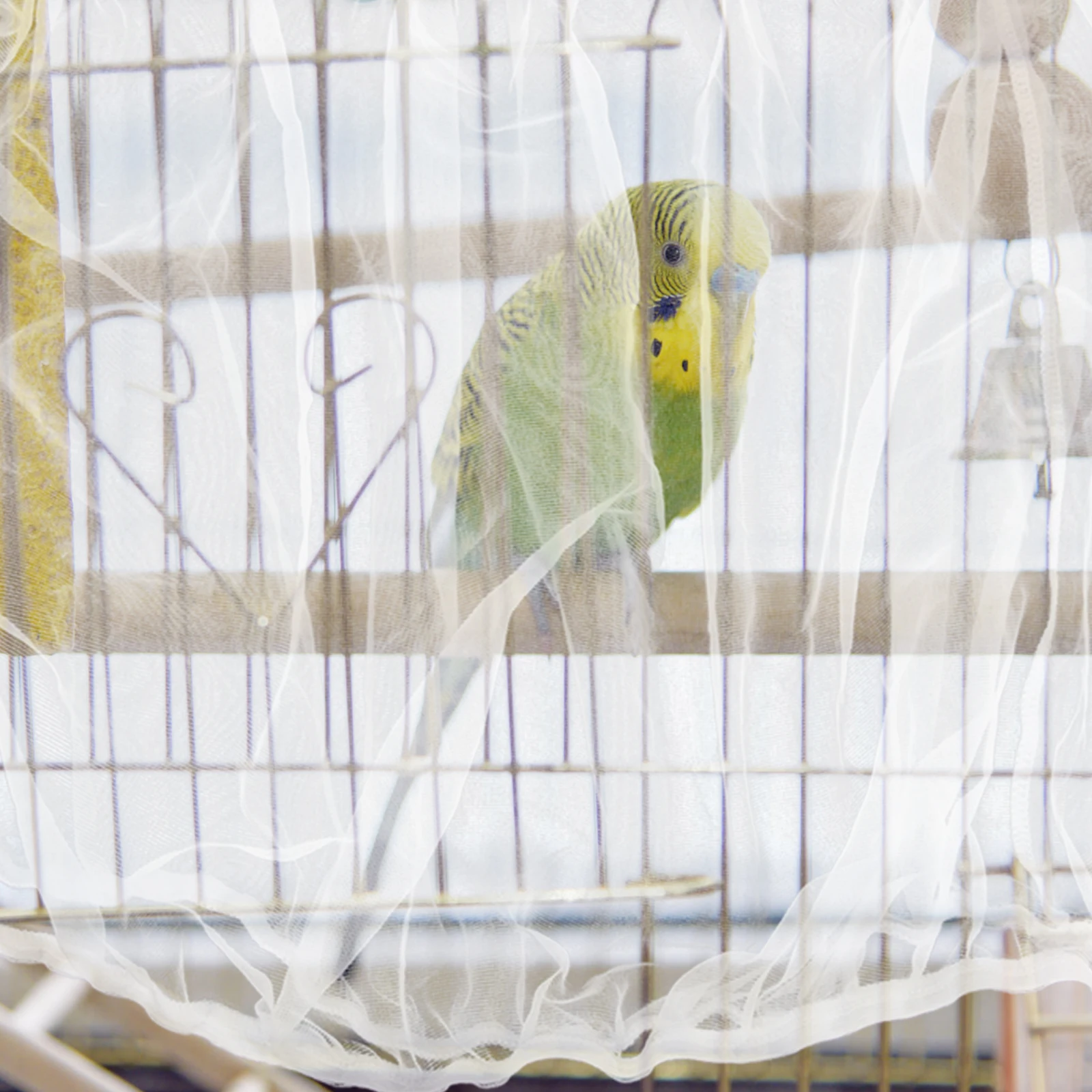

Bird Cage Cover Net Birdcage Dust-proof Protector Splash Nylon Mesh Cloth Office