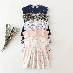 Summer Baby Girl Dresses Cotton Cute Print Short Sleeve Dresses 0-4Years Kids Toddler Girl Clothes