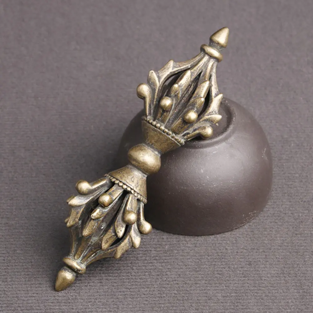 

Brass Vajra Pestle Statue Creative Chic Elegant Desktop Decor Fine Workmanship Practical Vajra Pestle Adornment
