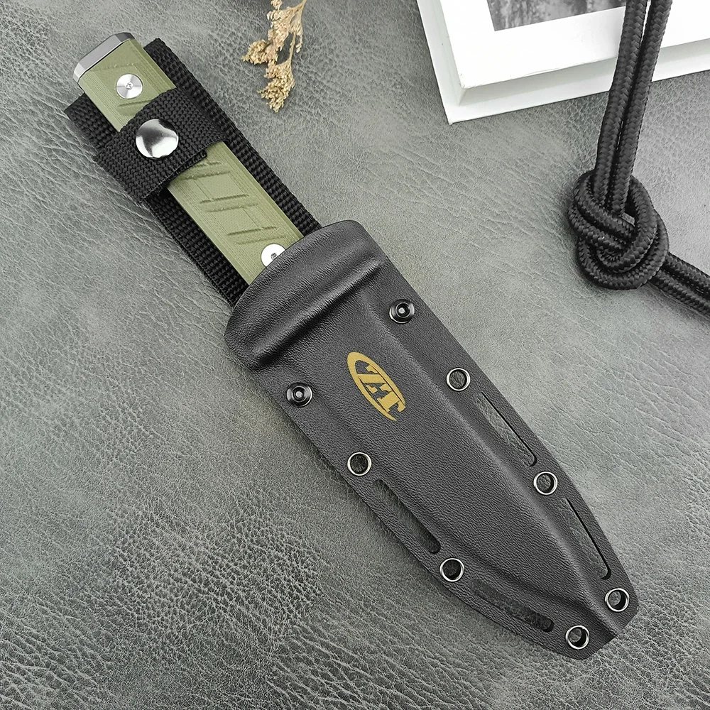 High Quality ZT 0006 Wild Survival EDC Straight Knife Multifunctional G10 Handle D2 Steel Fixed Blade Knife for Camping, Hunting