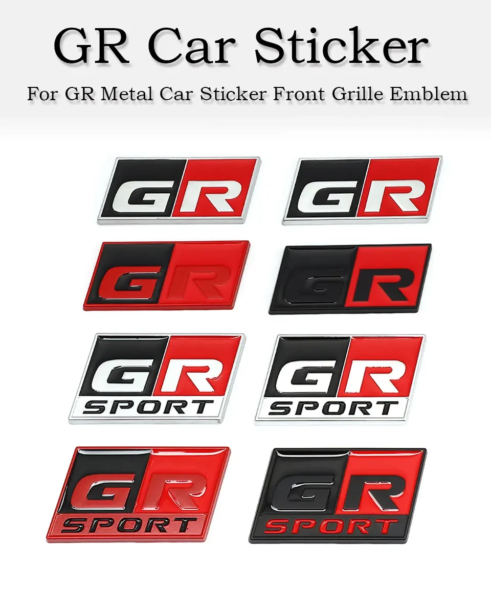 Car Sticker GR Sport Logo Emblem Badge Decals for Toyota HV YARiS RZ RC RS C-HR Corolla Prius Harrier Camry Tacoma Venza rav4 GR