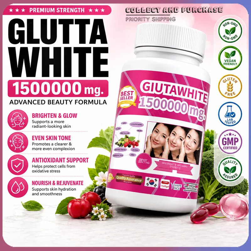 

Glutathione 500mg Softgels Antioxidant Support with Vitamin C for Healthy Skin 60 Softgels per Bottle
