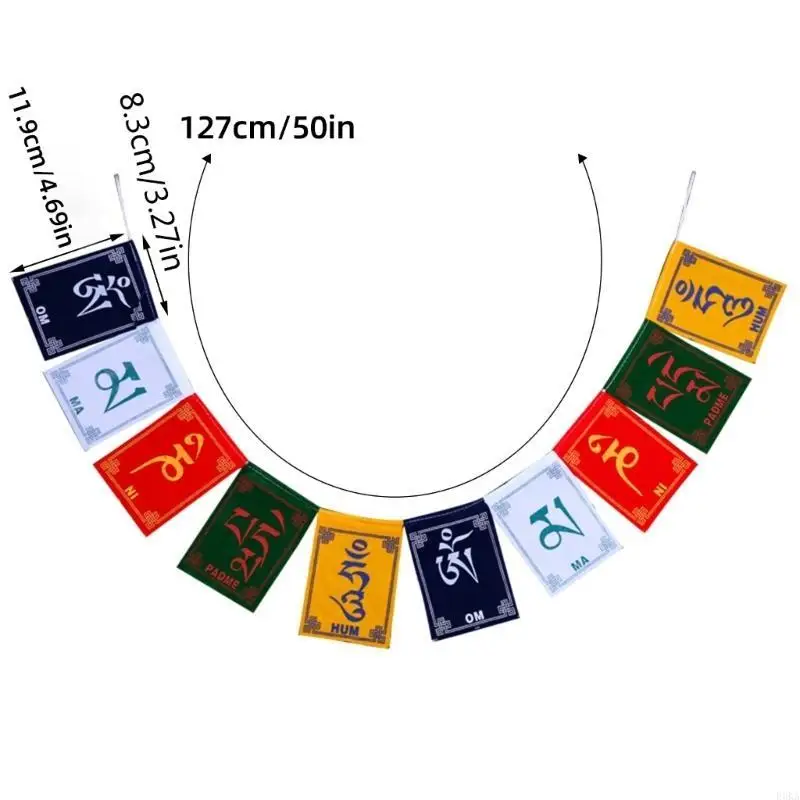 علم صغير ملون لحصان الرياح 5 ألوان علم حفل البوذية التقليدي للخارجية أعلام تزيين لشجرة جبلية علوية #6