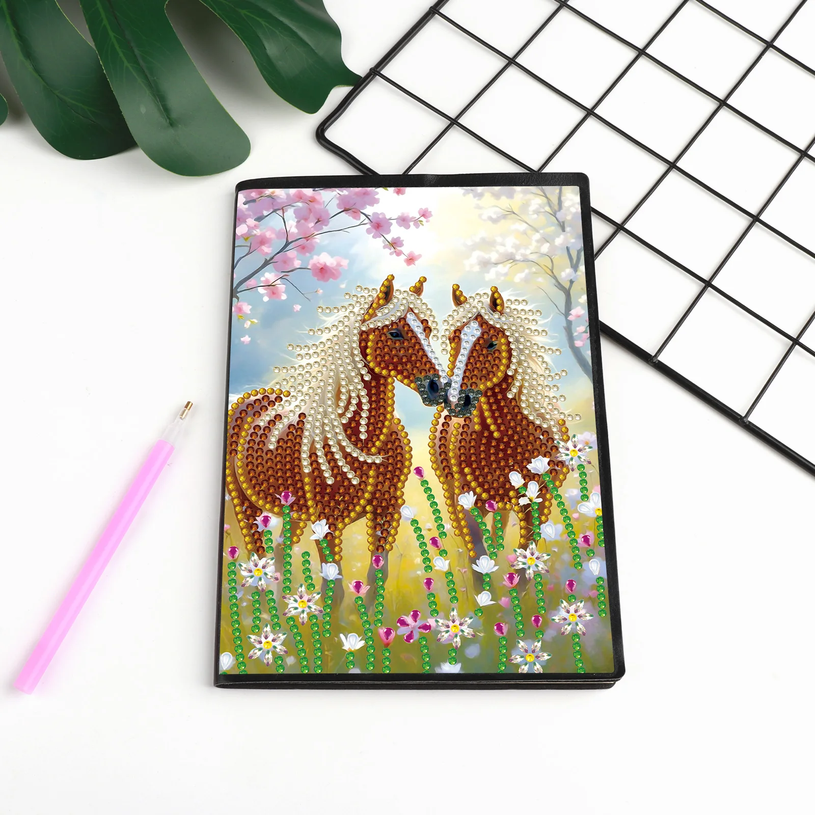 Diamond Art Painting Notebook Kits for Adults,The ponies Notebook Special shape Diamond Art Dots for Creative office Art Gift view 4