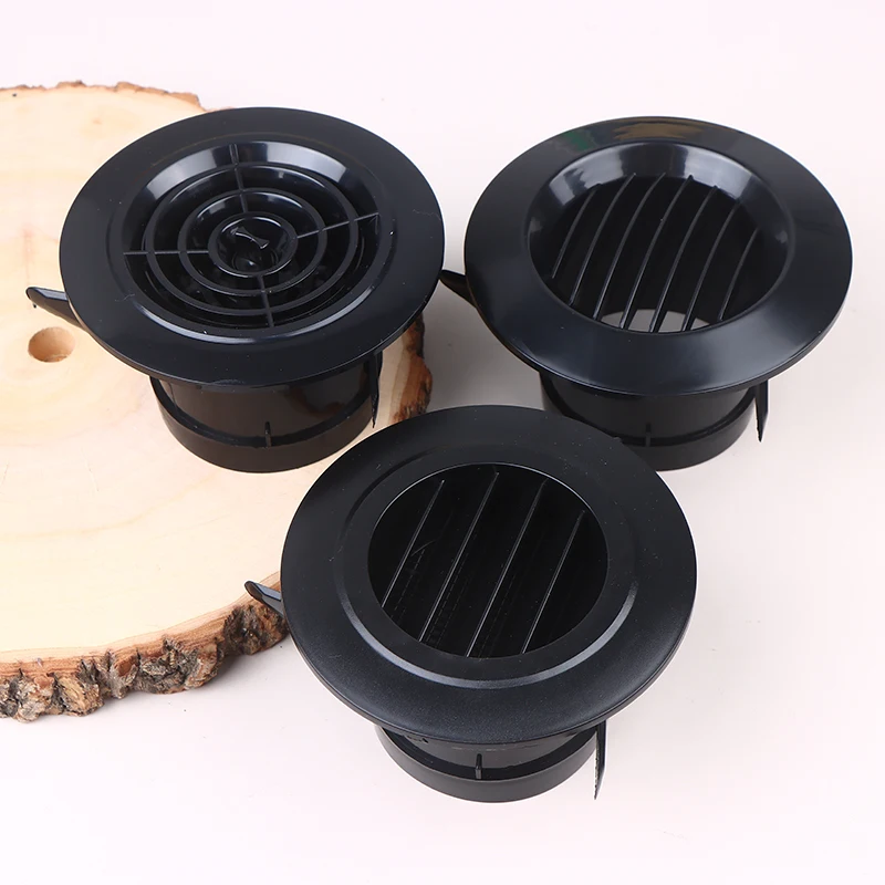 4 Types Black Round Ducting Ventilation Cover ABS Air Vent Extract Valve Grille Air Circulation Vents Cover 75mm/100mm/125mm