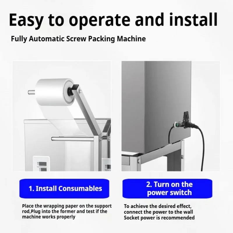 Dual Feeder Screw Packing Machine Anti-Scratch Stainless Steel Hopper Full Auto Filling Sealing Cutting Machine(Customized)