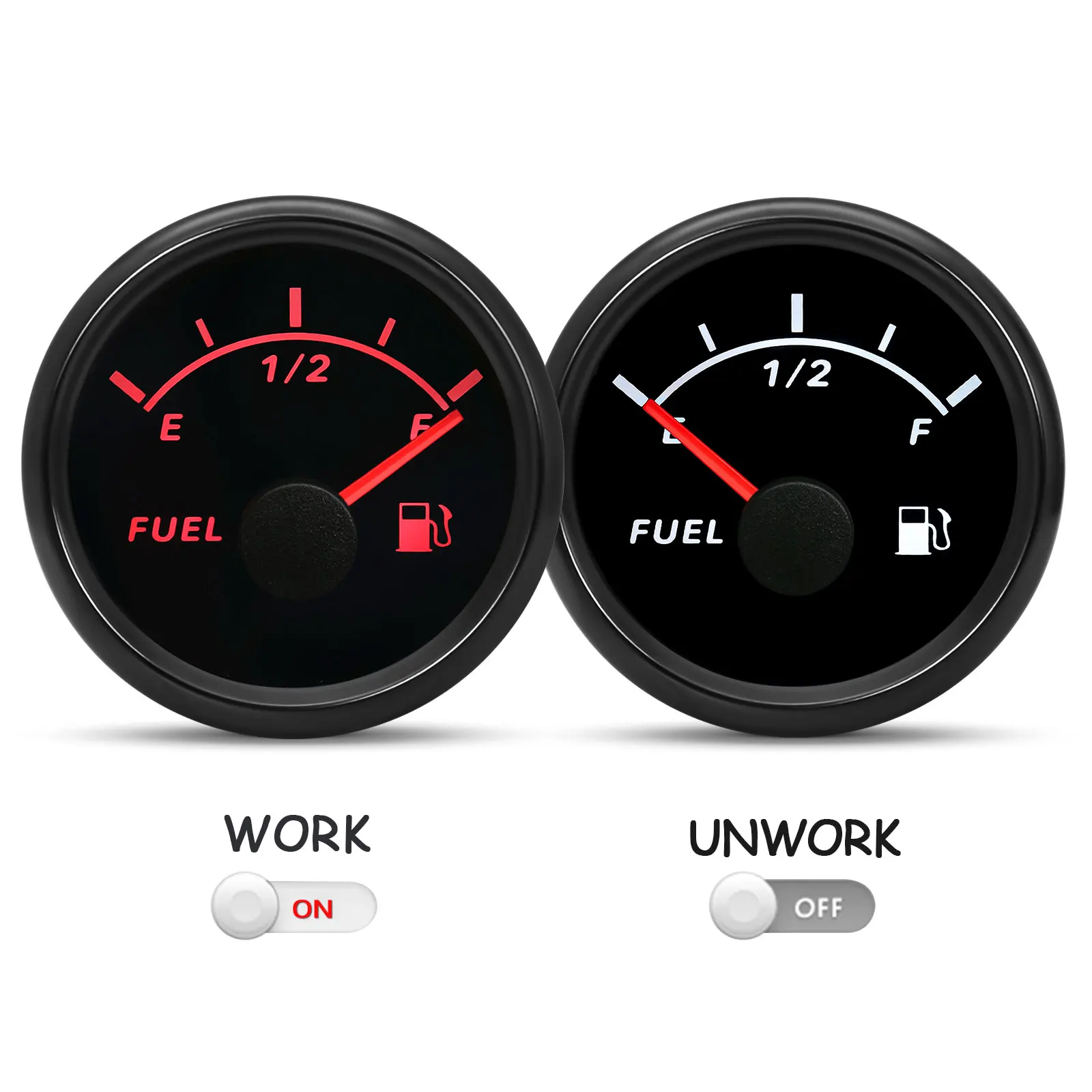 Marine Boat Car Fuel Level Sensor 100-600MM 0-190ohm 52MM Fuel Level Meter Red Backlight Oil Tank Fuel Level Unit Customized