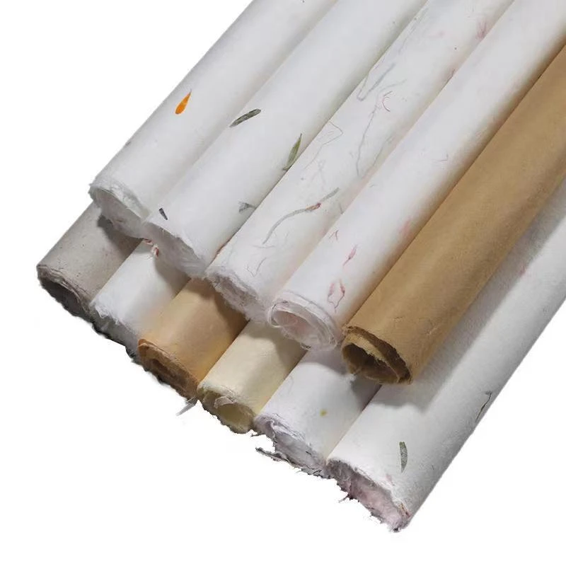 Chinese Half-Ripe Yun Long Xuan Paper Painting Fiber Rice Paper Thicken Chinese Xuan Papers with Flower Tea Rijstpapier