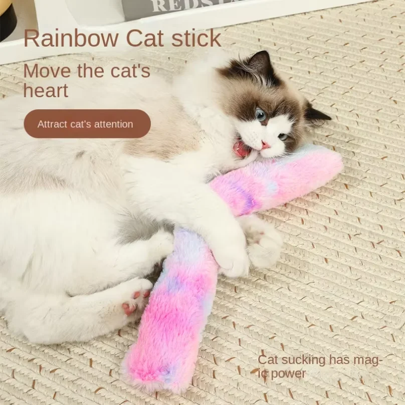 Interactive Cat Chew Toys Kitty Kick Sticks Soft Plush Catnip Toy Durable Cat Kick Toy for Teeth Cleaning and Indoor Playing