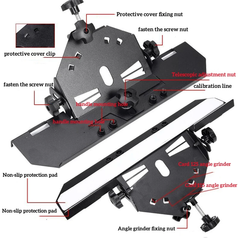 45 Degree Ceramic Tile Chamfering Machine Aluminum Alloy for 115/125 Type Angle Grinder Chamfer Bracket Stone Wood Tile Cutter