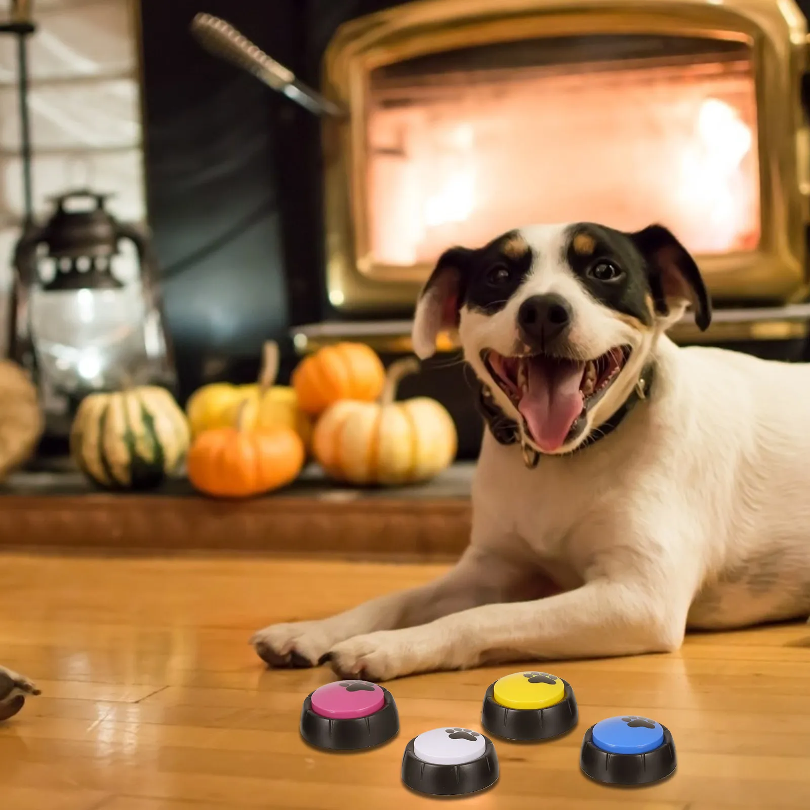 

Набор из 4 кнопок для общения с питомцами, с функцией записи голоса, в форме лапы, яркие цвета, для дрессировки собак и кошек, для игр в помещении и на улице, АБС-пластик