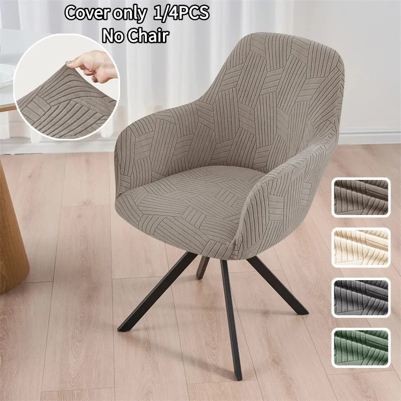1/4 Stück Jacquard Esszimmer-Armlehnstuhlbezug Elastischer Hochlehner-Überzug Dehnbarer Küchenstuhlbezug für Hochzeit Bankett Heimdekoration