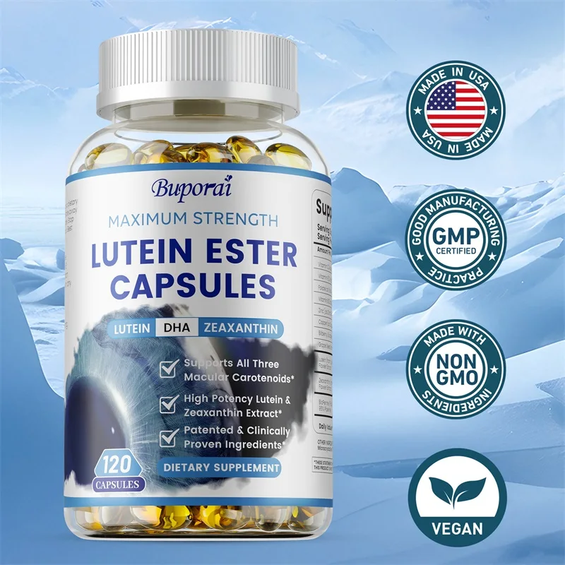 

Капсулы Lutein Ester — с цинком, витаминами C, E, Zeaxanthin, для сухого усталости глаз, улучшения визуальной функции для здоровых глазSupp