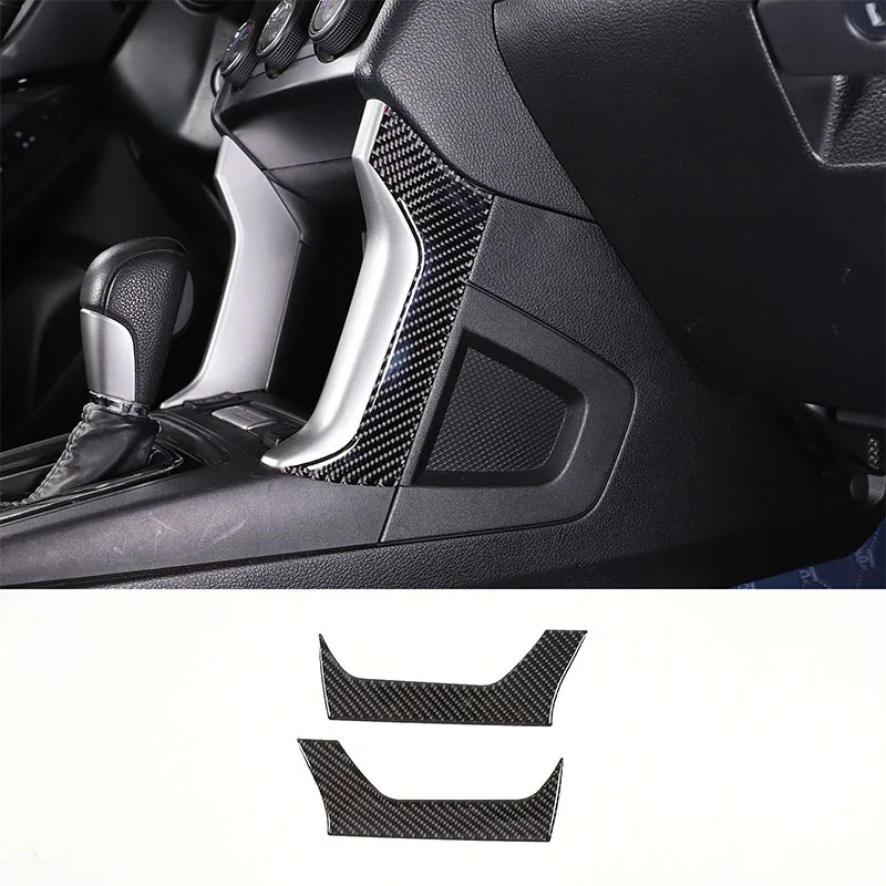 For Subaru Forester 2013-2018 soft carbon fiber car central control storage compartment side trim strip decorative sticker