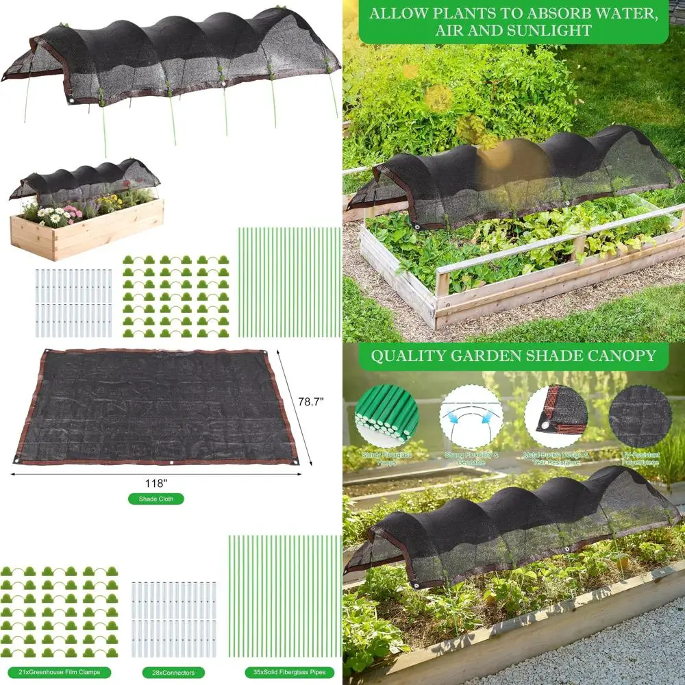 

78.7 Raised Garden Bed Sun Shade Cloth with 70% Coverage for Plant Heat Protection