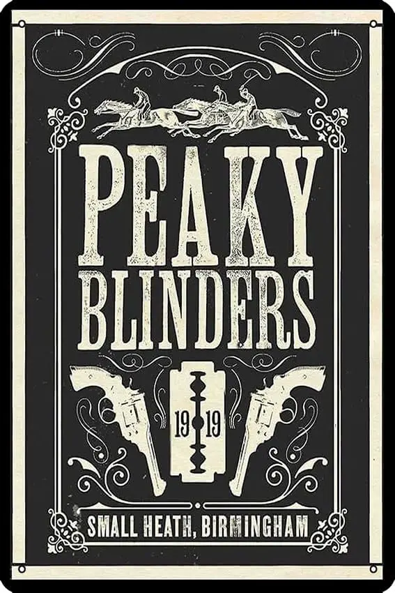 peaky blind 1919 detective crime gangster british movies Art Print Metal Tin Sign Plaque Man Cave Wall 8x12 Inch Wall Art Decora