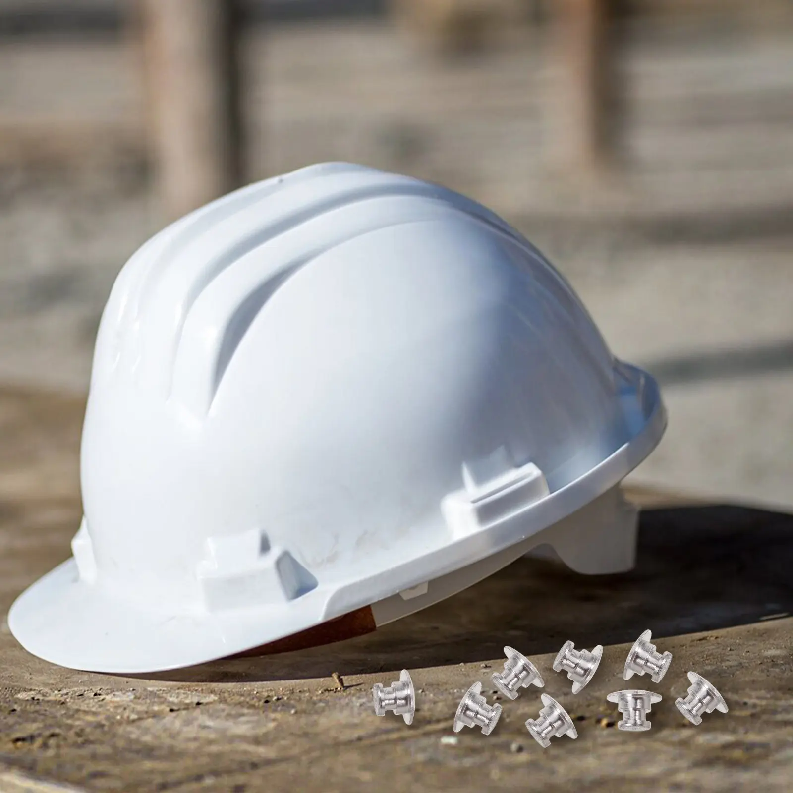 

8Pcs Safety Accessories Hard Hat Liner Buckles Iron Replacement Visor Screws Construction Use Safety Hat Studs