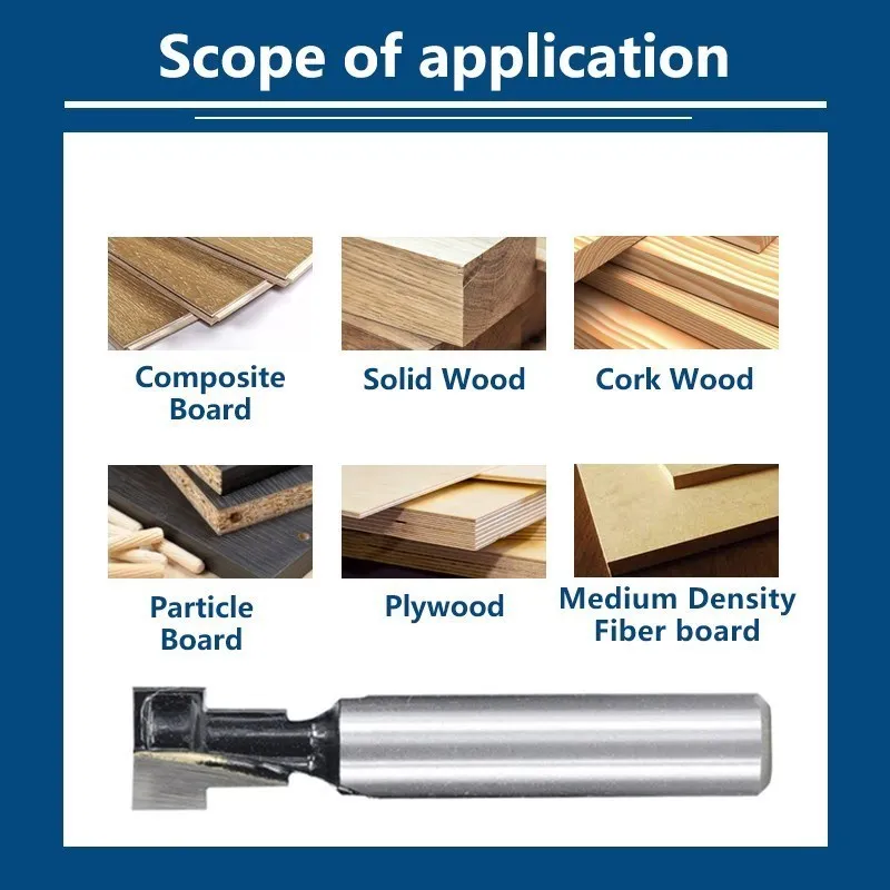 XCAN Milling Cutter 8mm Shank T Slot Router Bit Set Hex Bolt Key Hole Bits T Slotting Carbide Endmill For Woodworking Tool