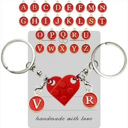 Portachiavi personalizzato con cuore abbinato in mattoni per coppia, fidanzato, fidanzata, regali di San Valentino, portachiavi per coppia dolce