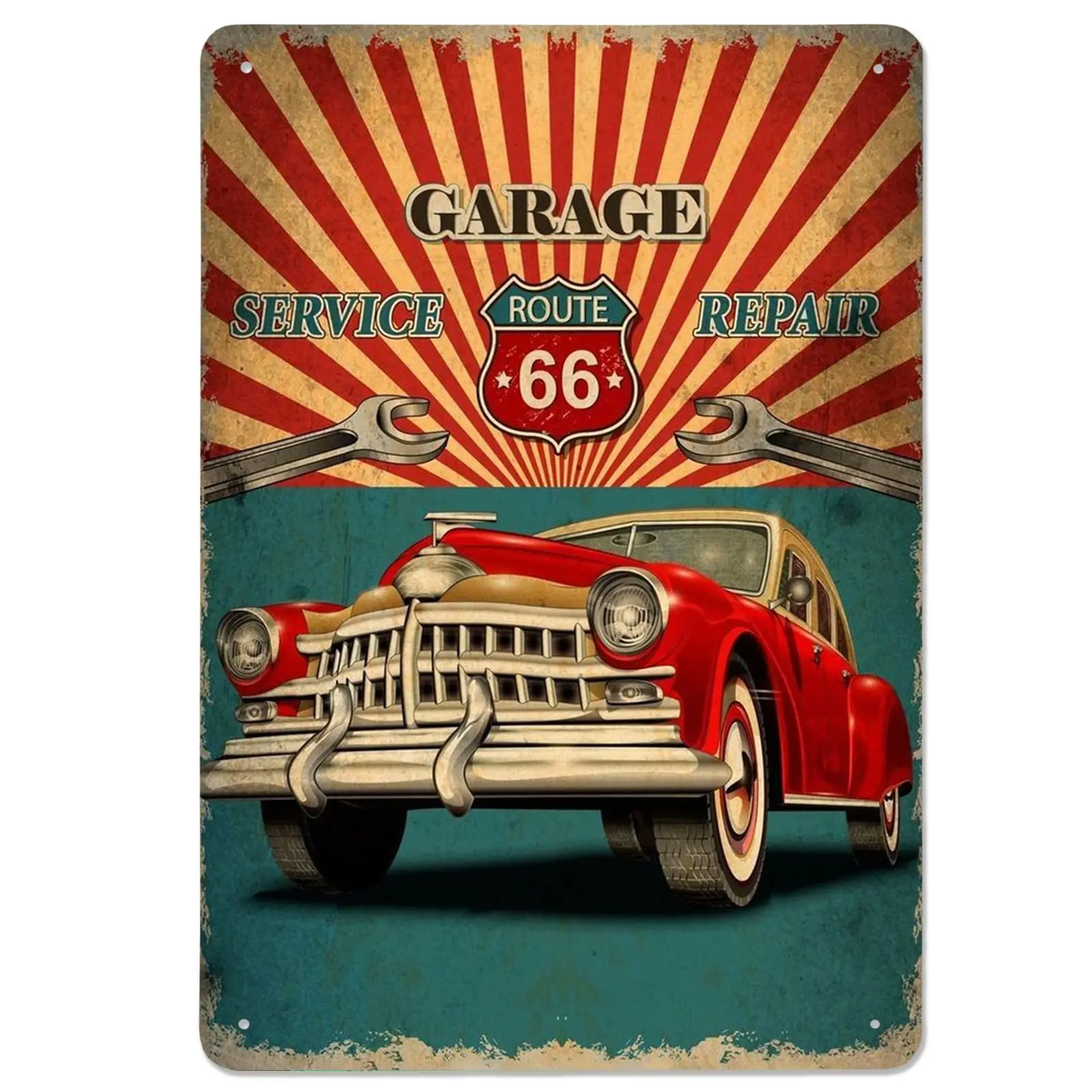 Vintage Garage Signs, Man Cave Wall Decor, Gas Station Car Shop Metal Tin Signs, Home Pub Patio Decorations 8 x 12 Inch sign
