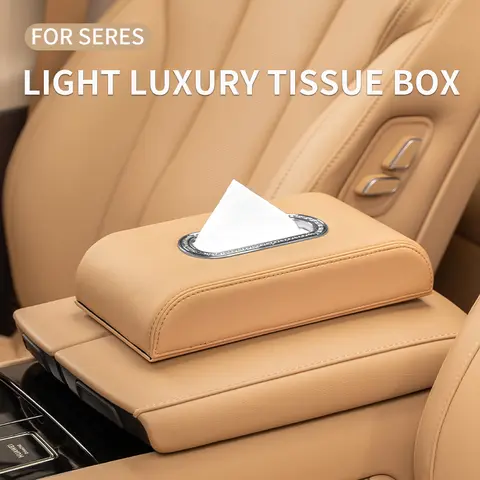 Car Light luxury tissue box For SERES 5 7 9 HUAWEI AITO M5 M7 M9 PU Leather Extract tissue box furnishings interior accessories