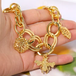 Diana baby Jewelry Dubai Gold Color Link Chain Bracelets Hip Hop Charms Bracelet For Women Wedding Party Gifts Daily Wear