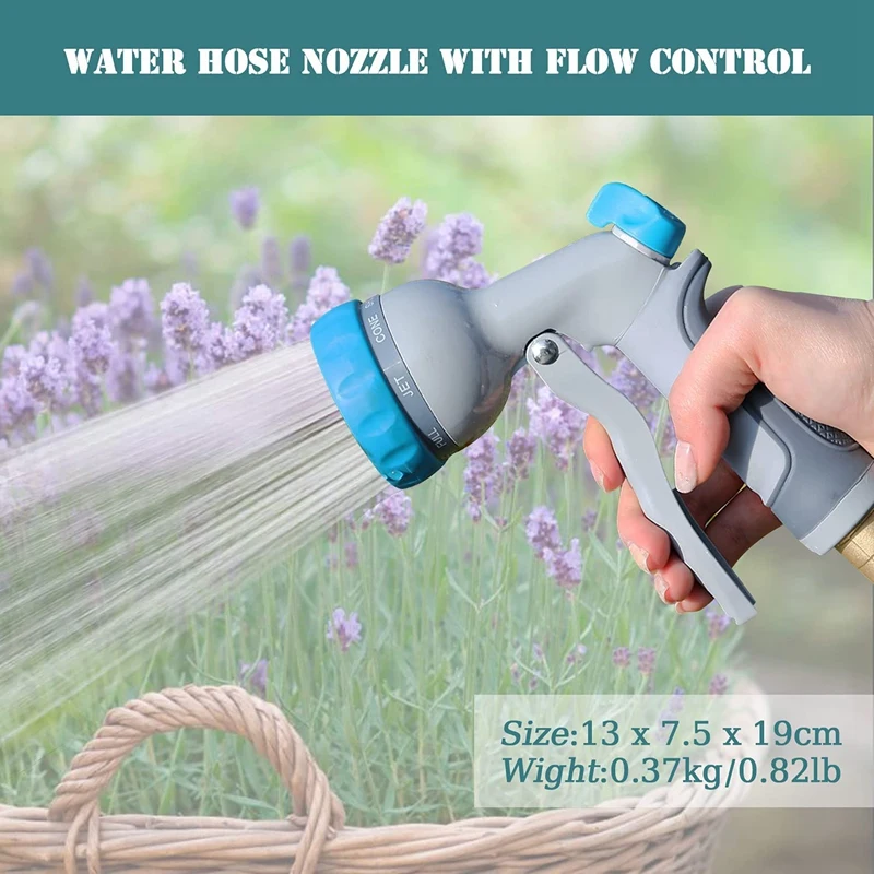 Garden Hose Nozzles 8 Adjustable Patterns Hose Spray Nozzle Watering Accessories For Garden Watering Lawn Car Washing