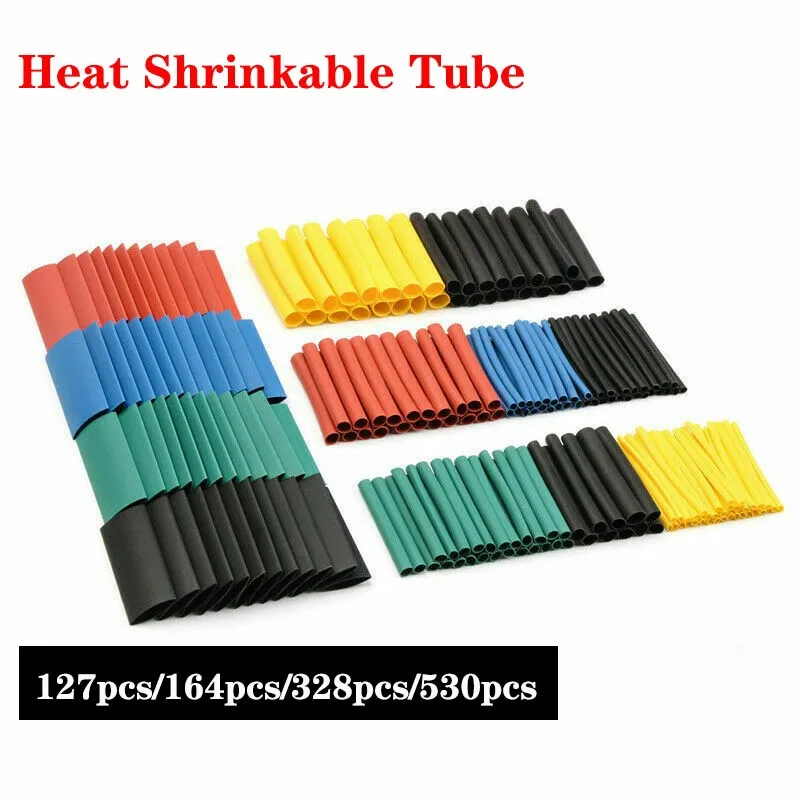 Multiple Heat Shrink Tube Kit Shrink Set Tubing Electric Tubing Connectors Wire Cable Sleeve Insulated Sleeving Heat A2