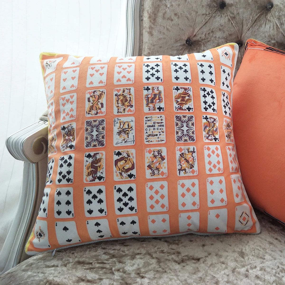 

Light luxury pillowcase with European double-sided printing cushion, velvet hotel model room, sofa, pillow case